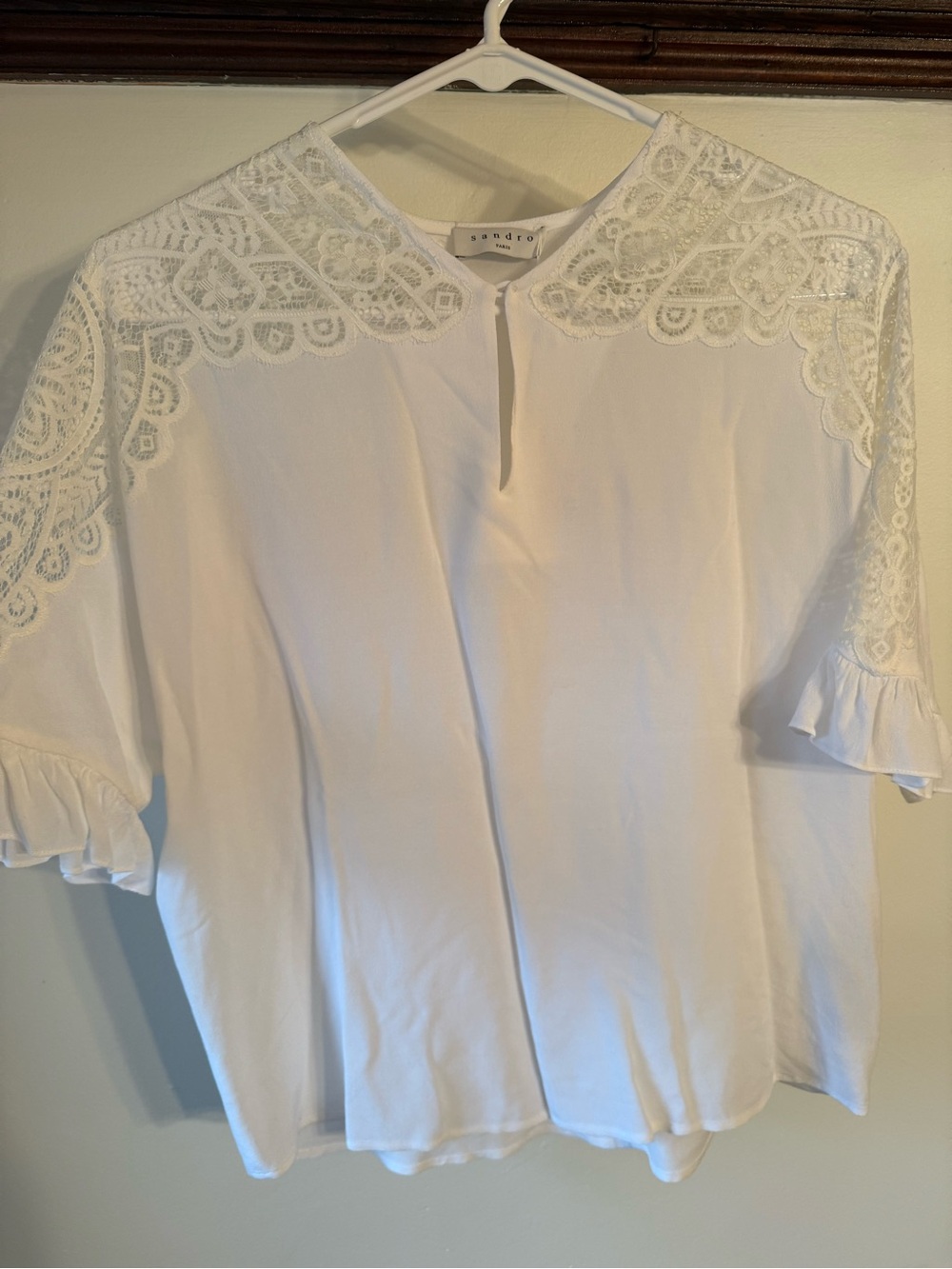 Sandro Lace Detail Blouse
